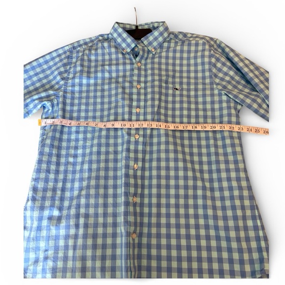 Vineyard Vines Blue Gingham Button Down Shirt Men’s XL Whale Logo Pocket - Picture 4 of 6